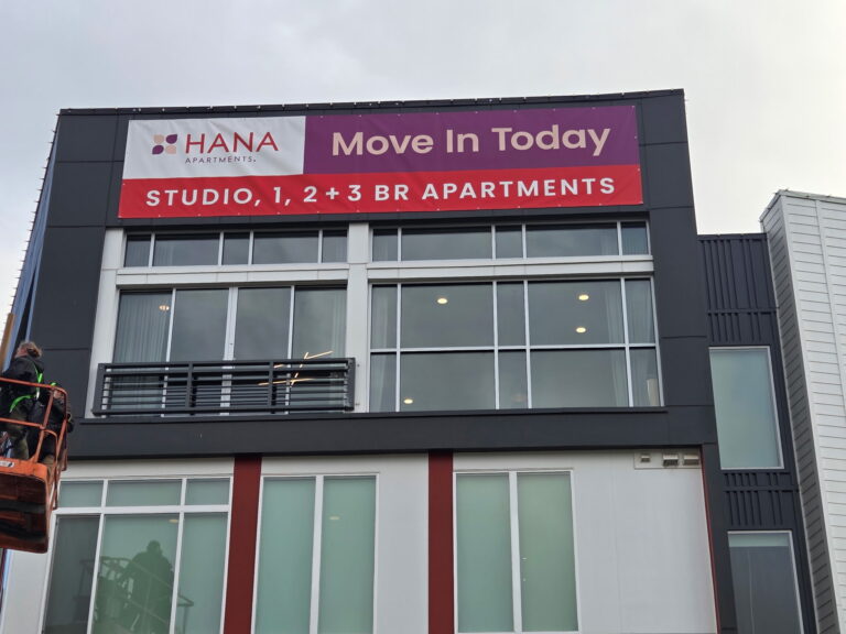 Hana large vinyl banner
